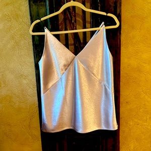 Vince Size Small Sexy Evening Top in Silver Satin.